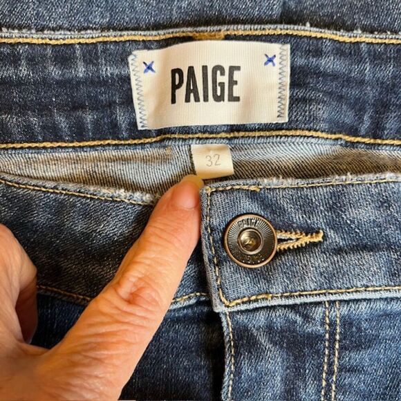 Paige Brigitte Pearl and Stud Embellished Ankle Cropped Jeans Size 32 Bling - Picture 9 of 15